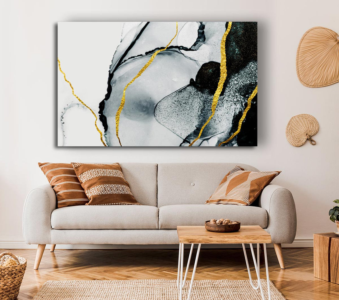  A Canvas Print of The Black Stone Glitter Canvas Wall Art