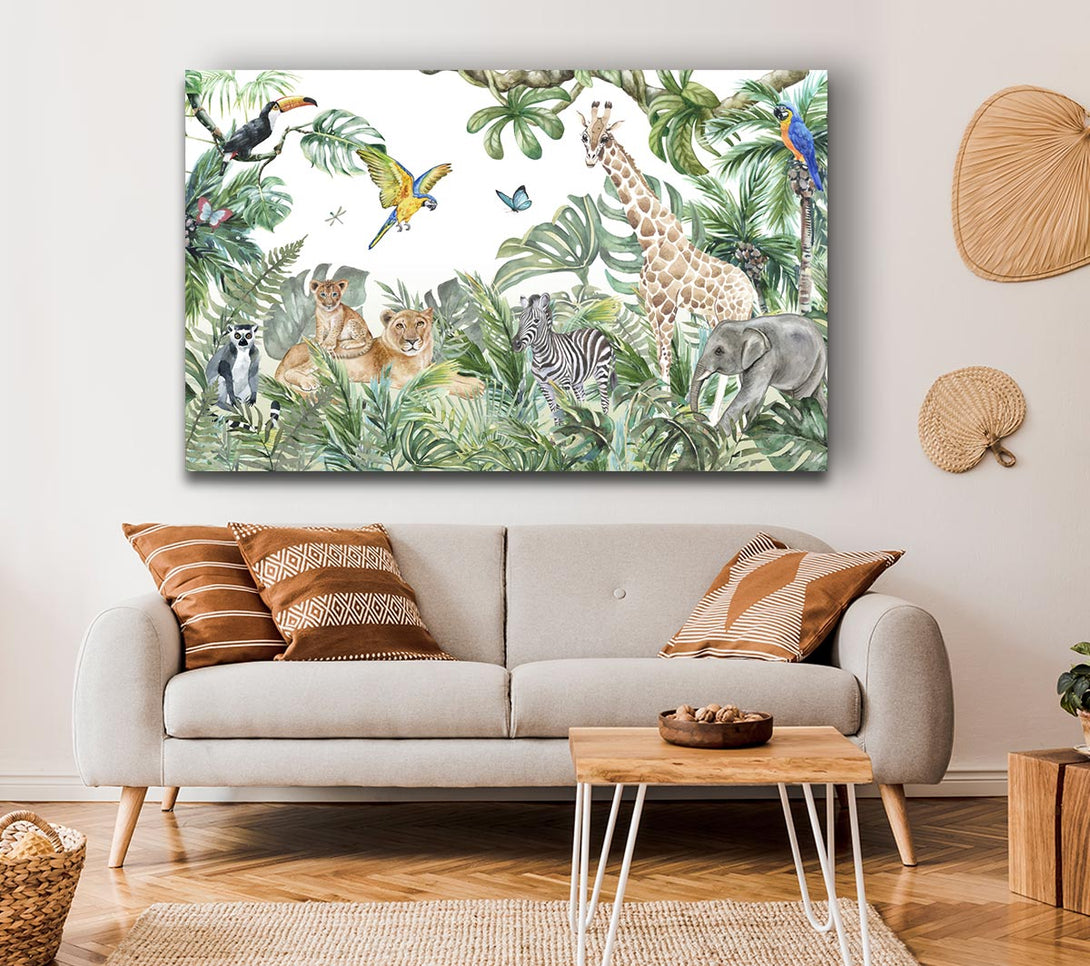  A Canvas Print of Safari Jungle Adventure Canvas Print