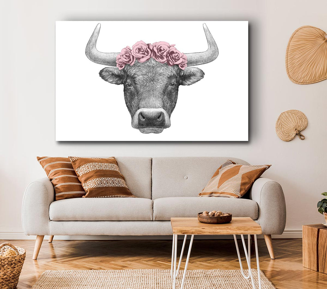  A Canvas Print of Rose Bull Head Canvas Art