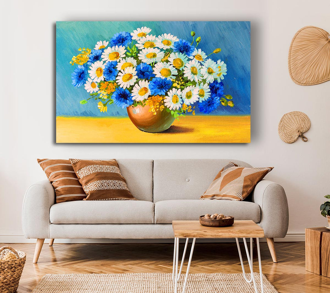  A Canvas Print of The Vase Of Daisies Canvas Print