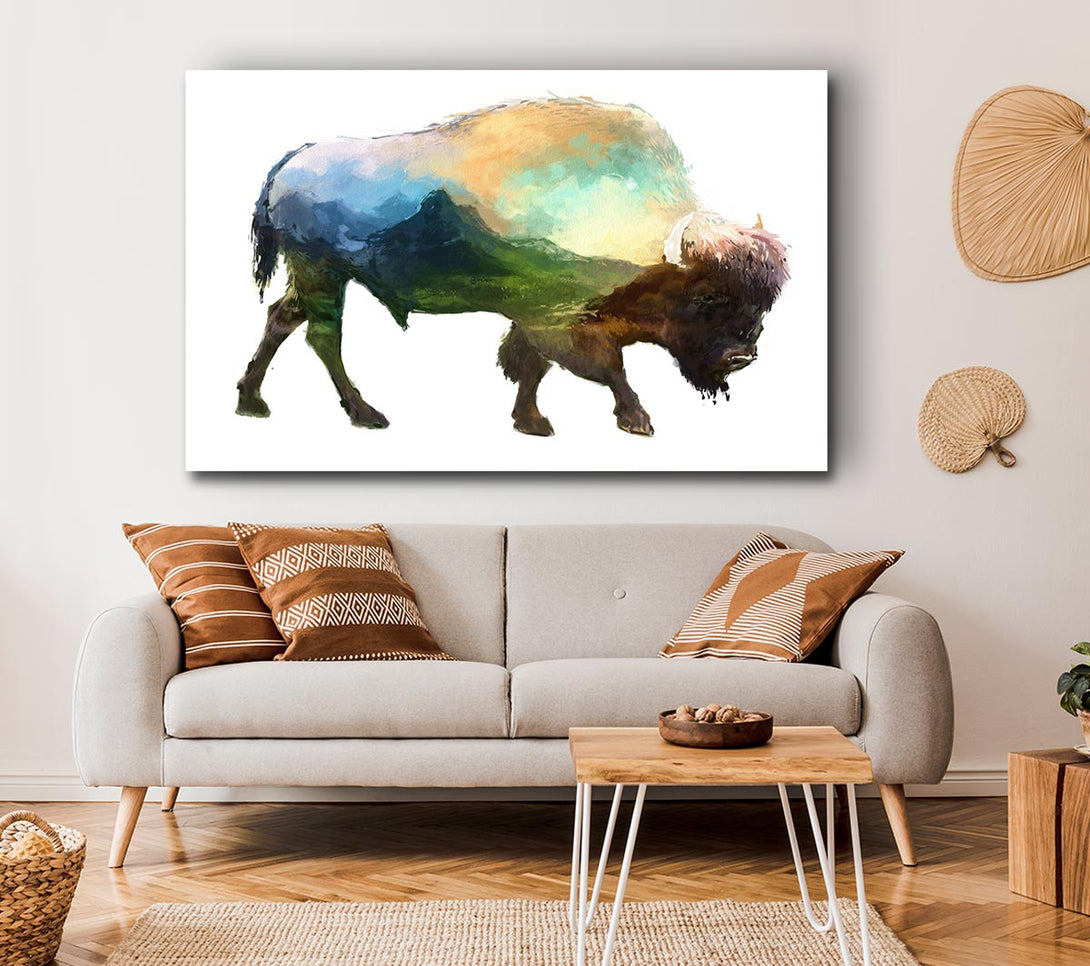  A Canvas Print of The Bison Of The Universe Canvas Print