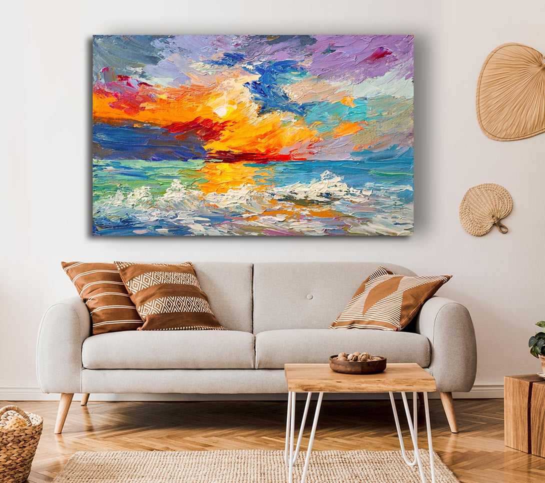  A Canvas Print of Stunning Sunset Explosion Canvas Art
