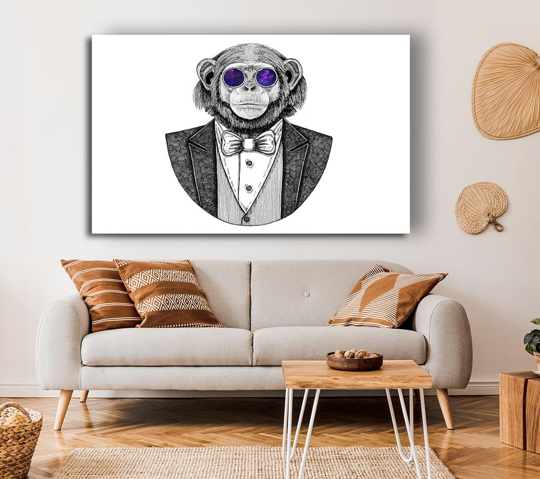  A Canvas Print of Glasses Chimpanzee Canvas Art