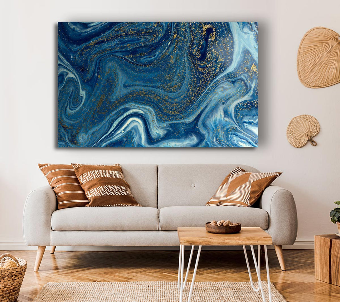  A Canvas Print of Blue Glitter Flow Canvas Print