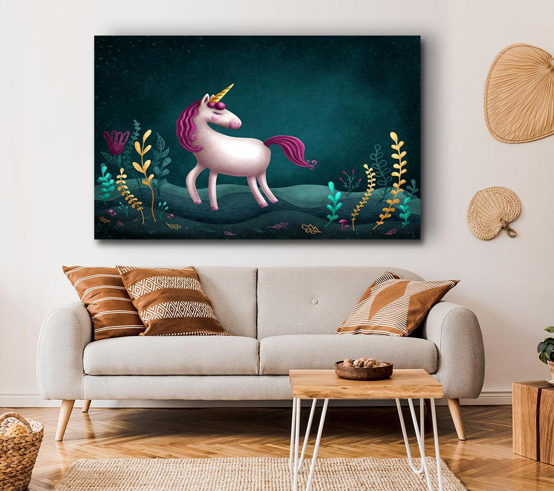  A Canvas Print of The Happy Unicorn Canvas Wall Art