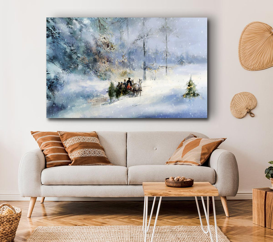  A Canvas Print of Traveling Through The Snow Canvas Art