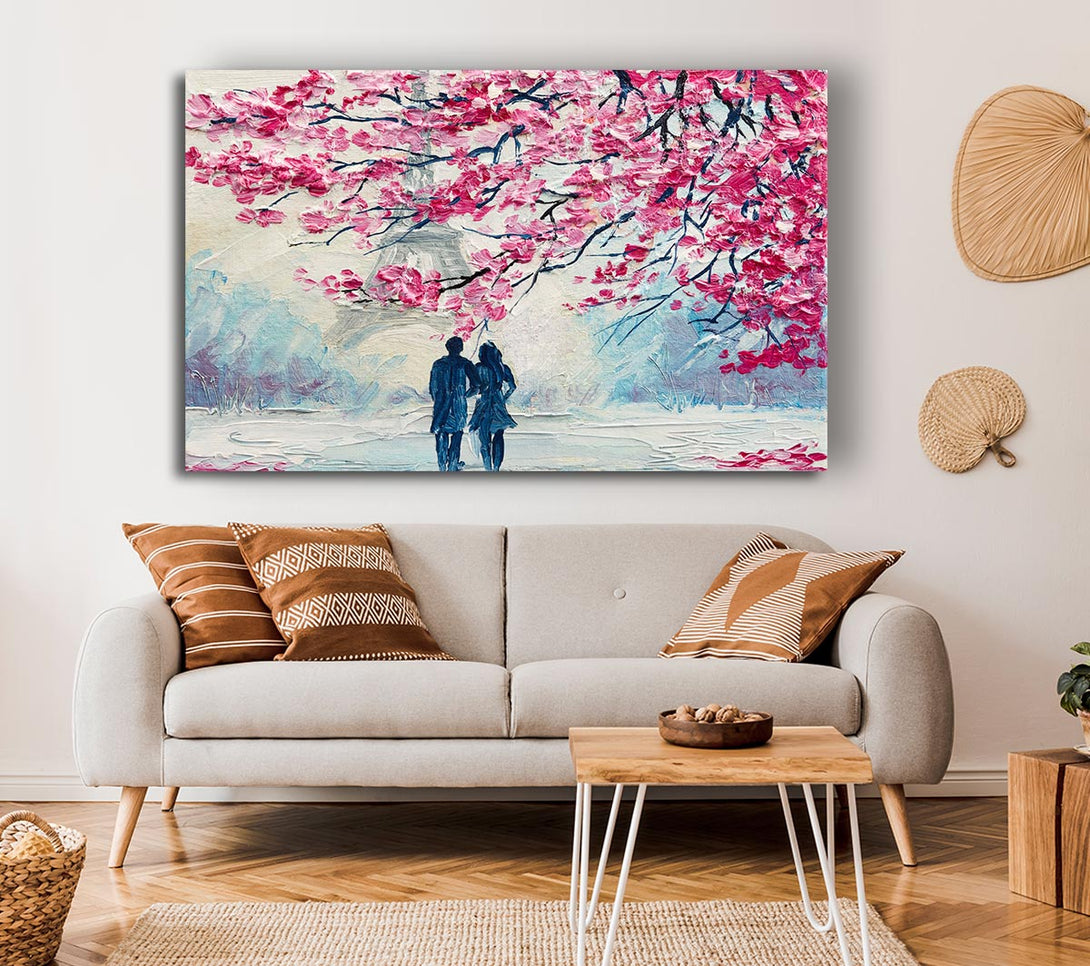  A Canvas Print of Walk Through Paris Blossom Canvas Wall Art