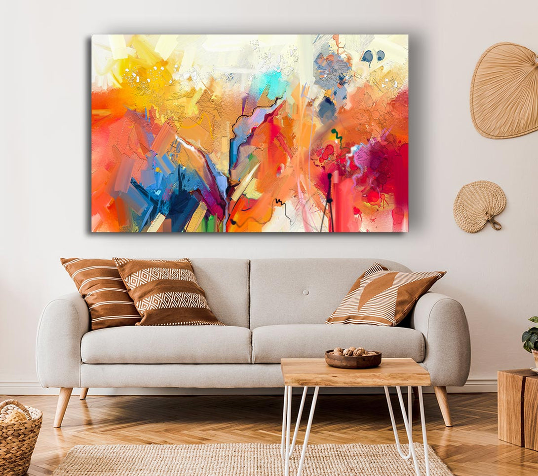  A Canvas Print of Colour Spill Flowers Canvas Print