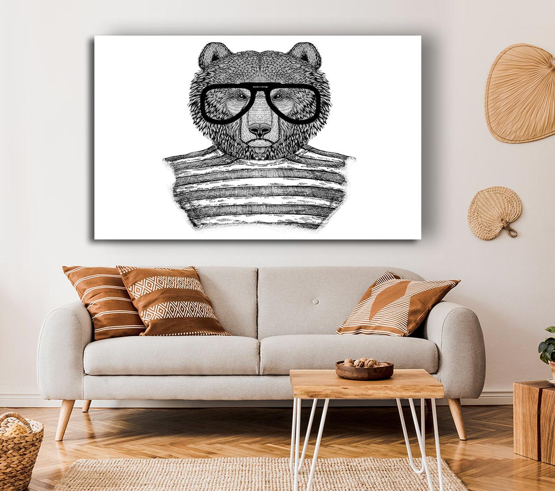  A Canvas Print of The Bear With Glasses Canvas Art