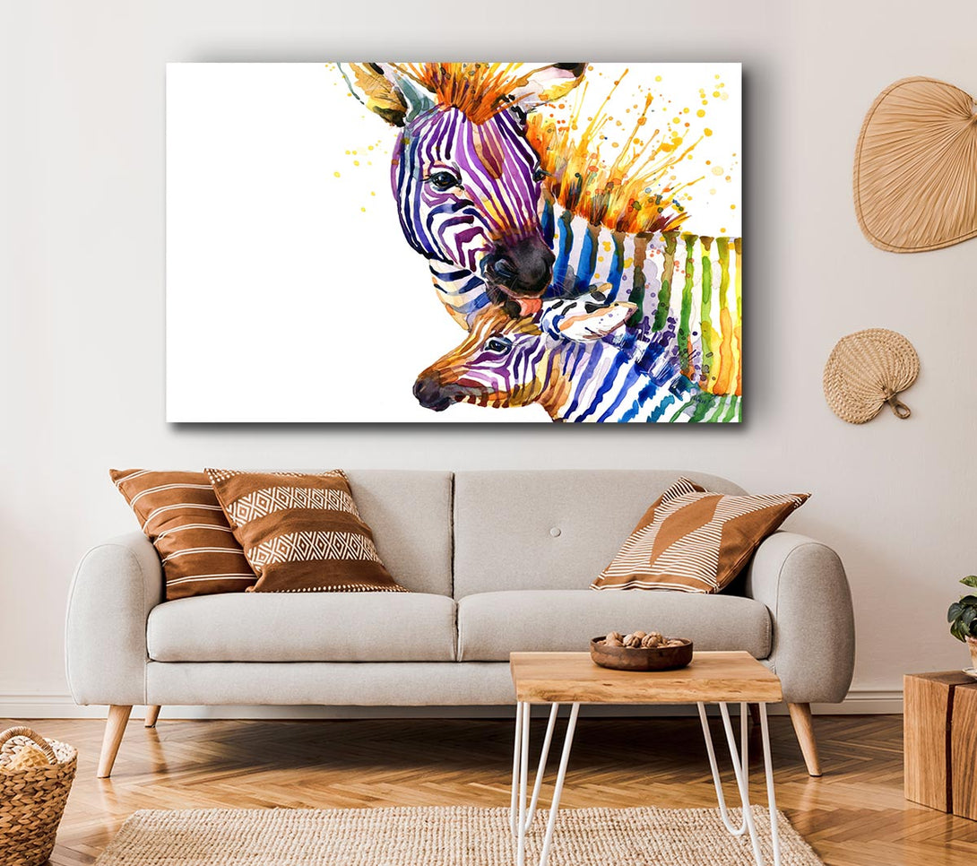  A Canvas Print of Zebra Paint Splatter Canvas Print
