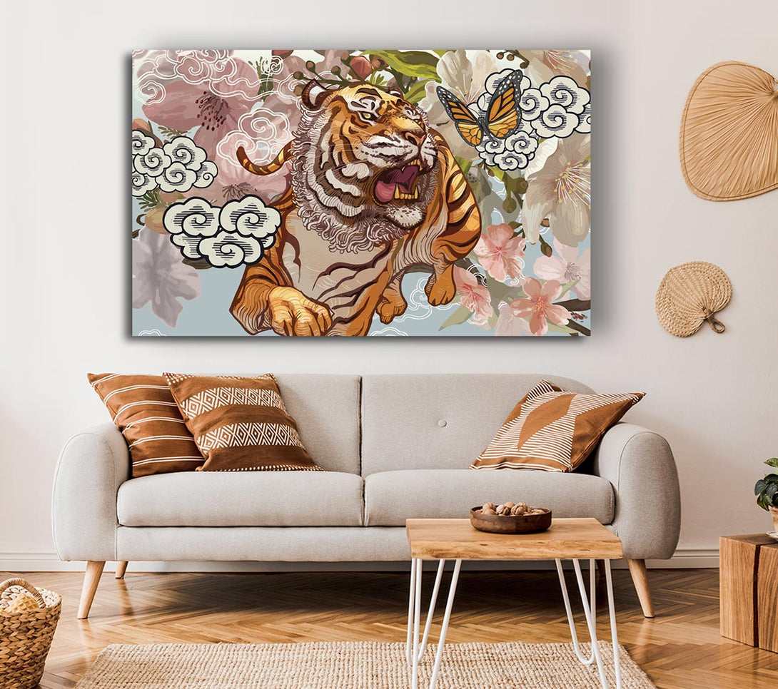  A Canvas Print of The Tiger Floral Canvas Art