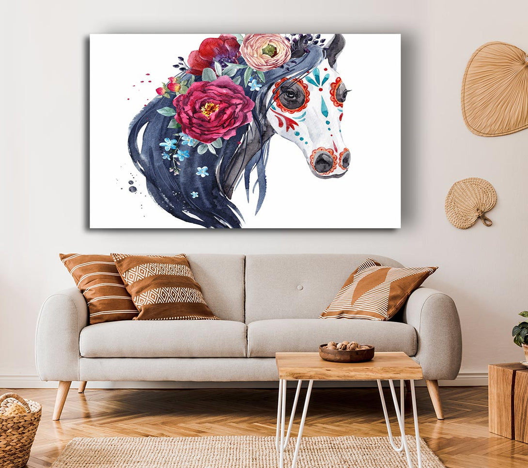  A Canvas Print of Day Of The Dead Horse Canvas Print