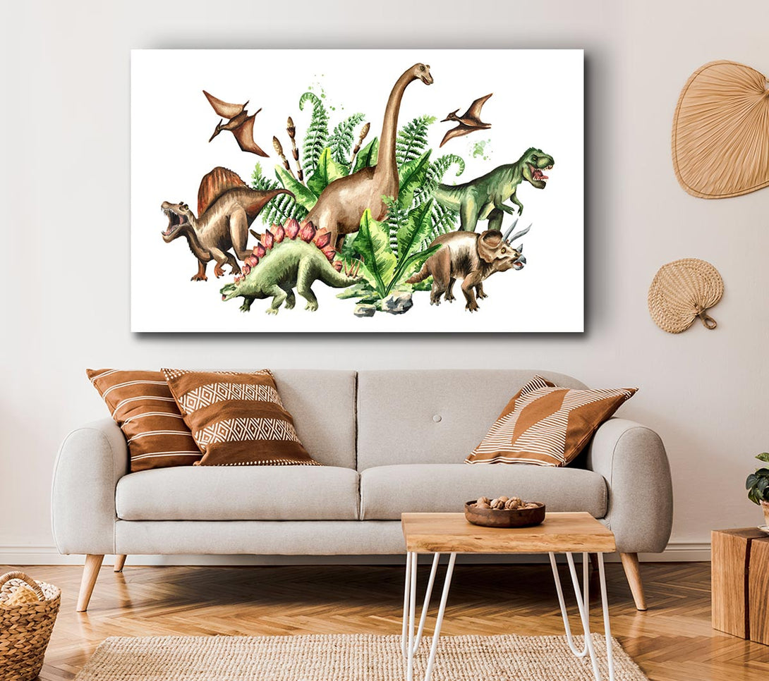  A Canvas Print of Dinosaur Crew Canvas Print