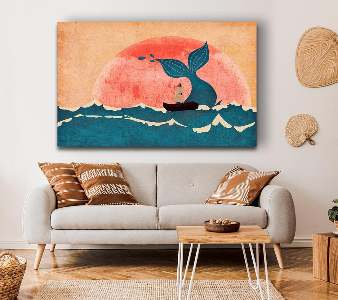  A Canvas Print of Sailing By The Whale Canvas Wall Art