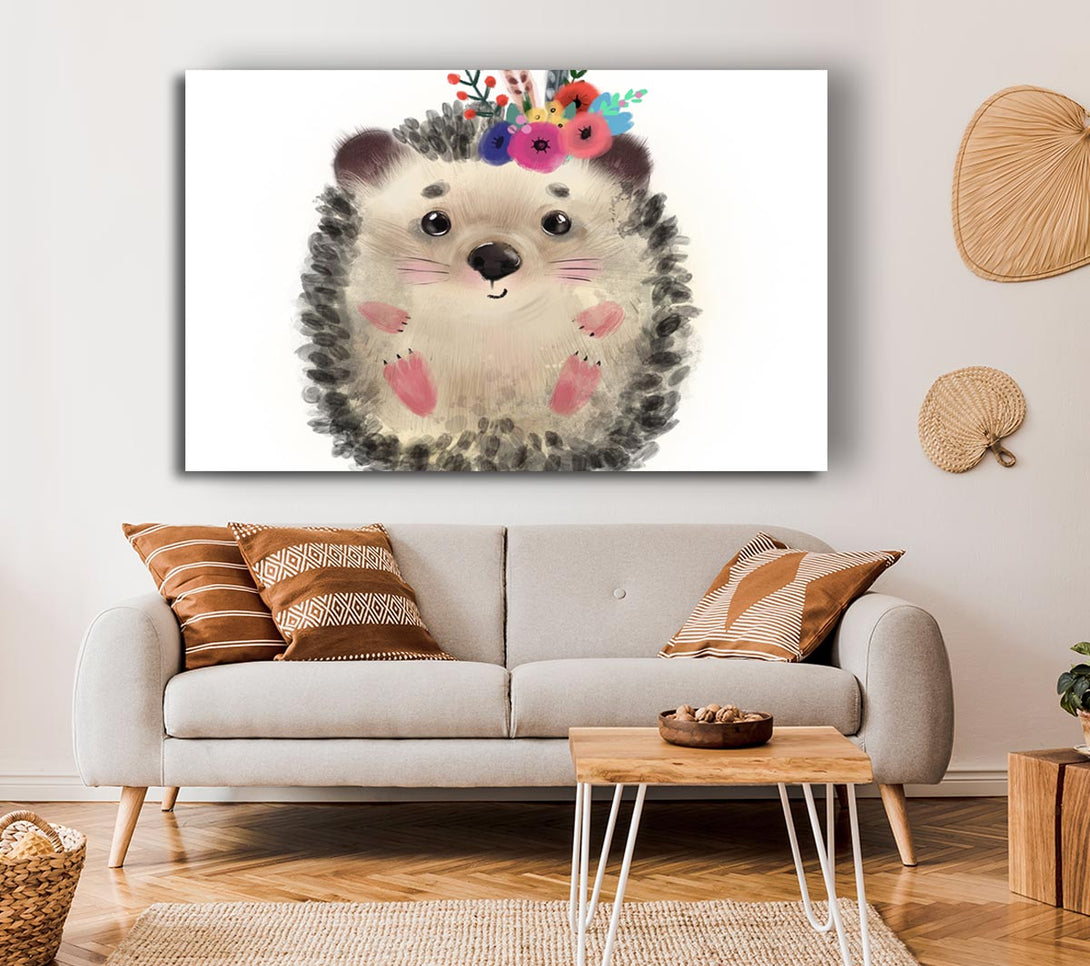 A Canvas Print of The Curled Up Hedgehog Canvas Art