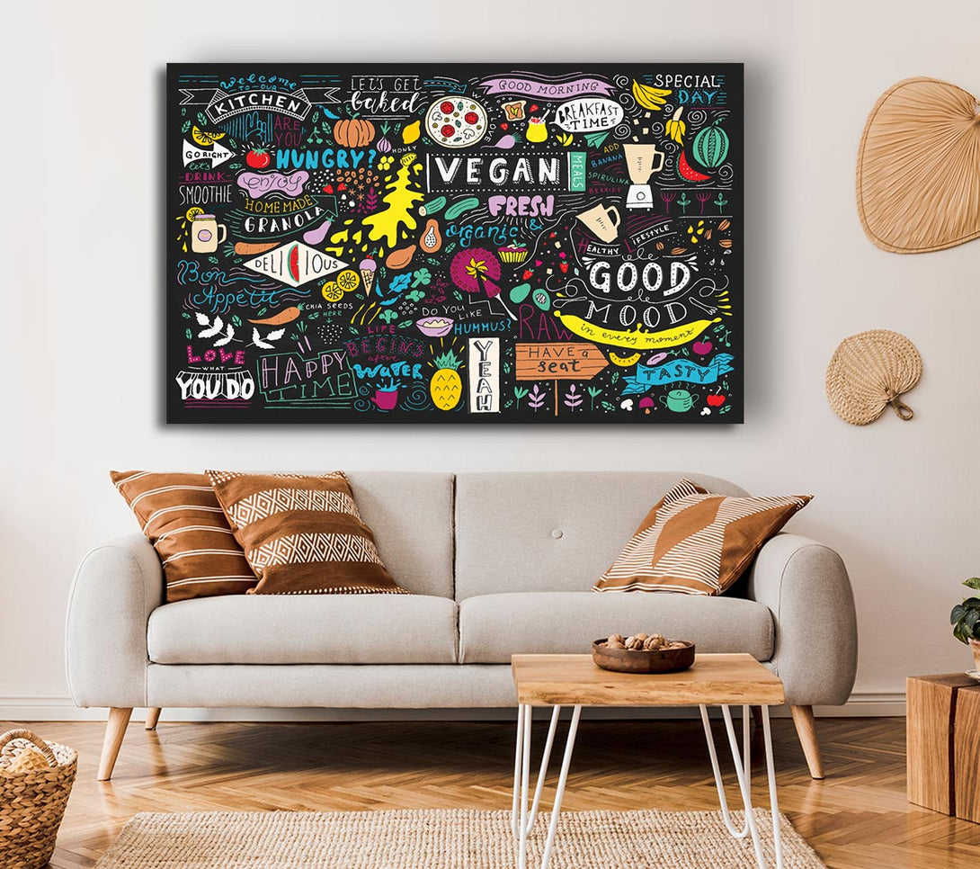  A Canvas Print of Vegan Good Mood Colour Canvas Print