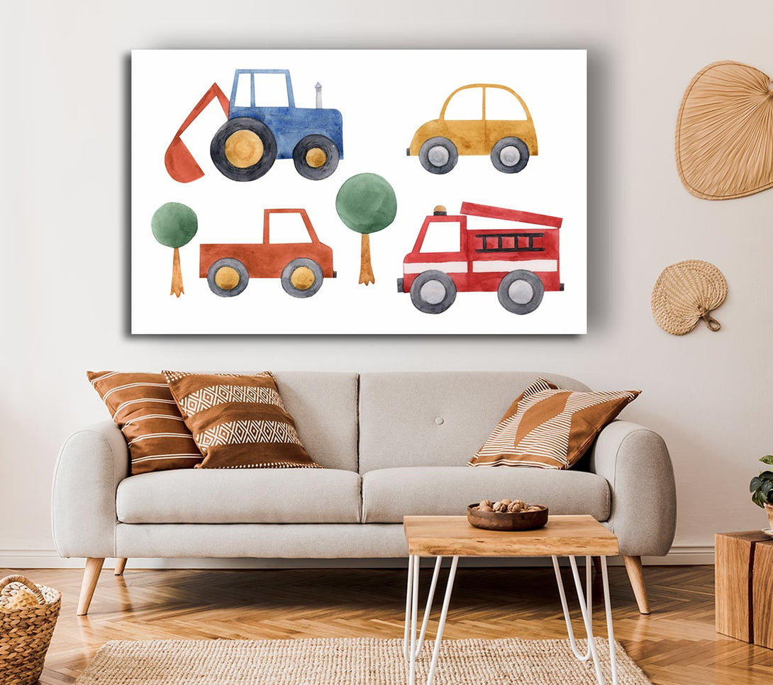  A Canvas Print of Childrens Vehicle Collection Canvas Art