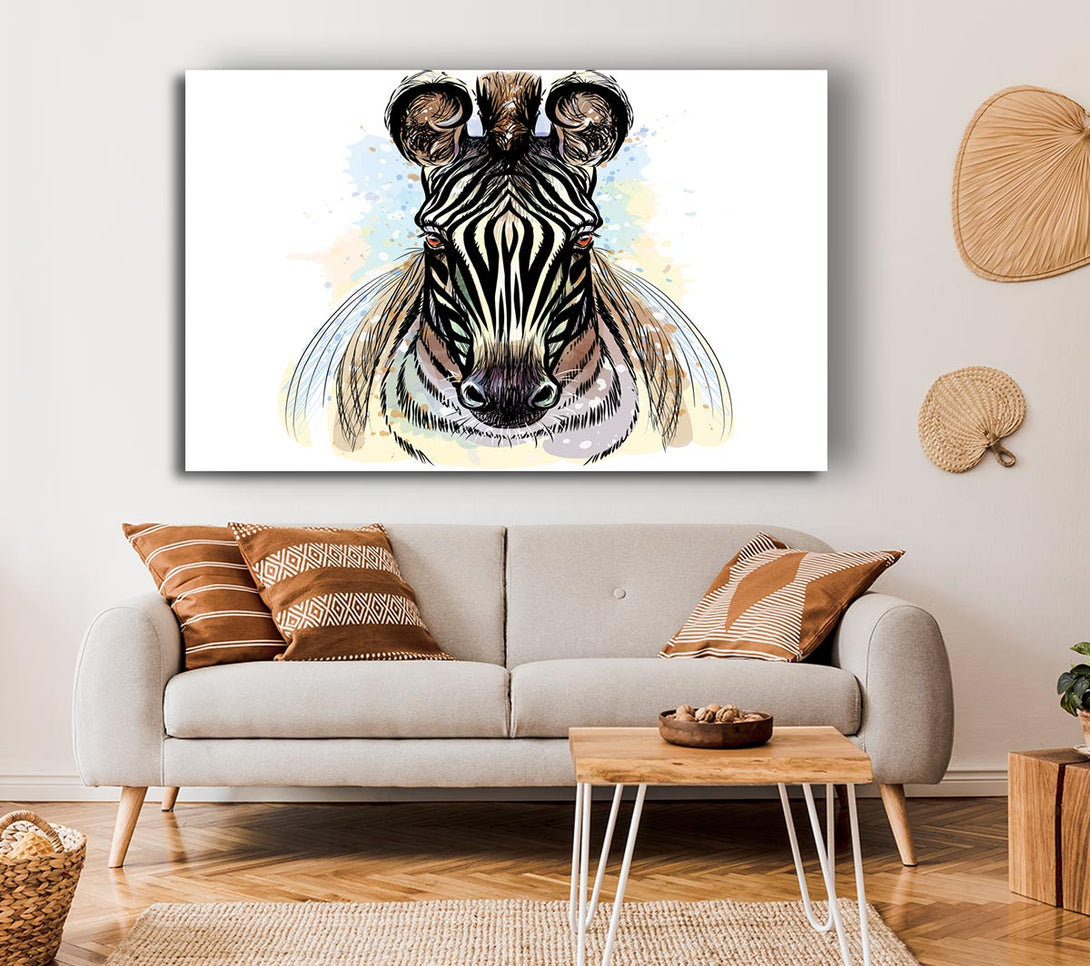  A Canvas Print of Stunning Zebra Head Canvas Print
