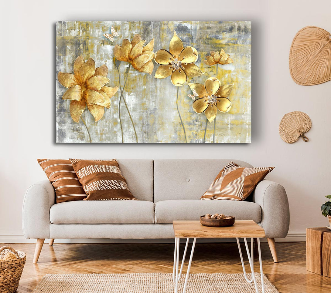  A Canvas Print of Yellow Flowers Beauty Canvas Wall Art