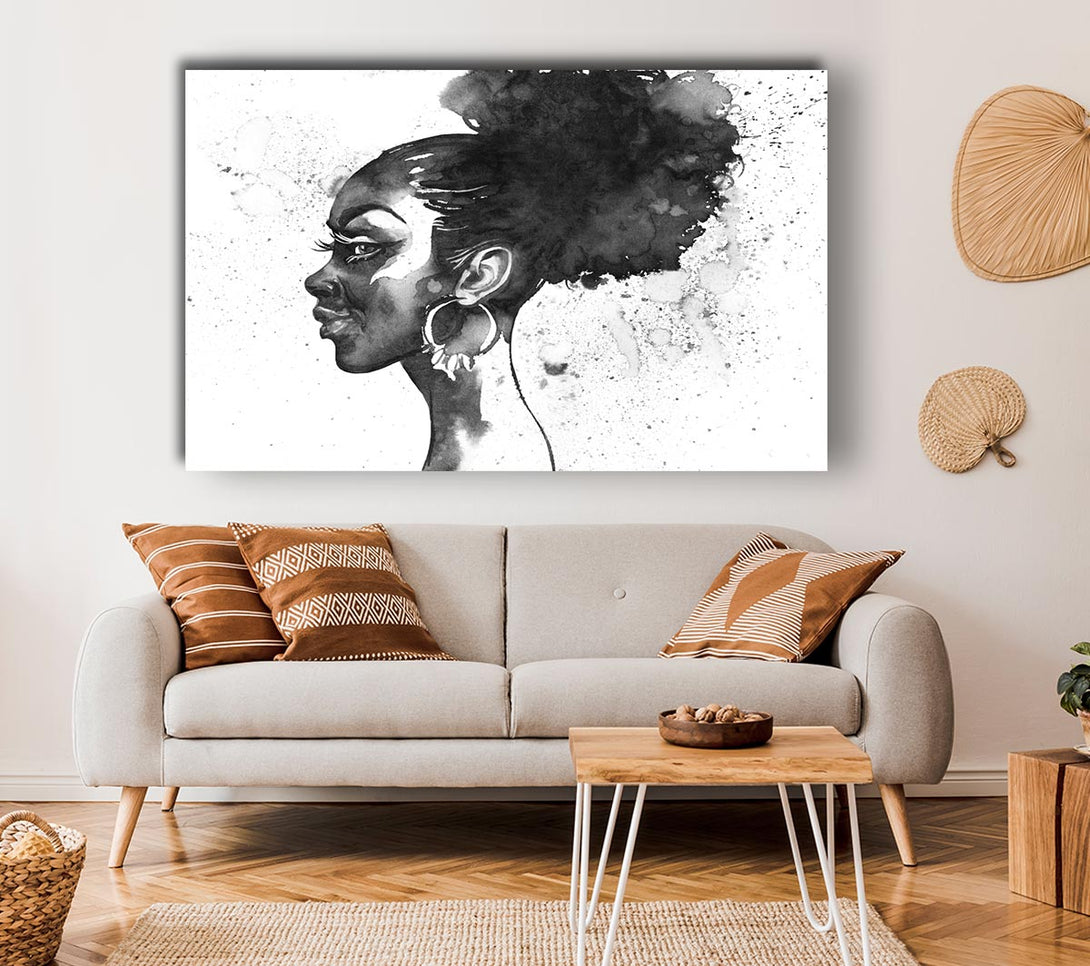  A Canvas Print of Ink Drawing Face Canvas Wall Art