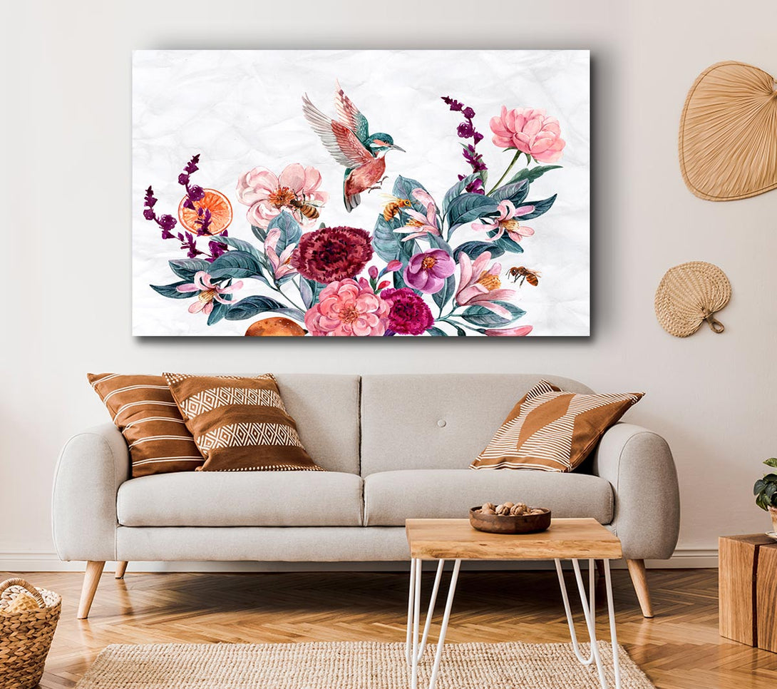  A Canvas Print of The Kingfisher Landing Canvas Art