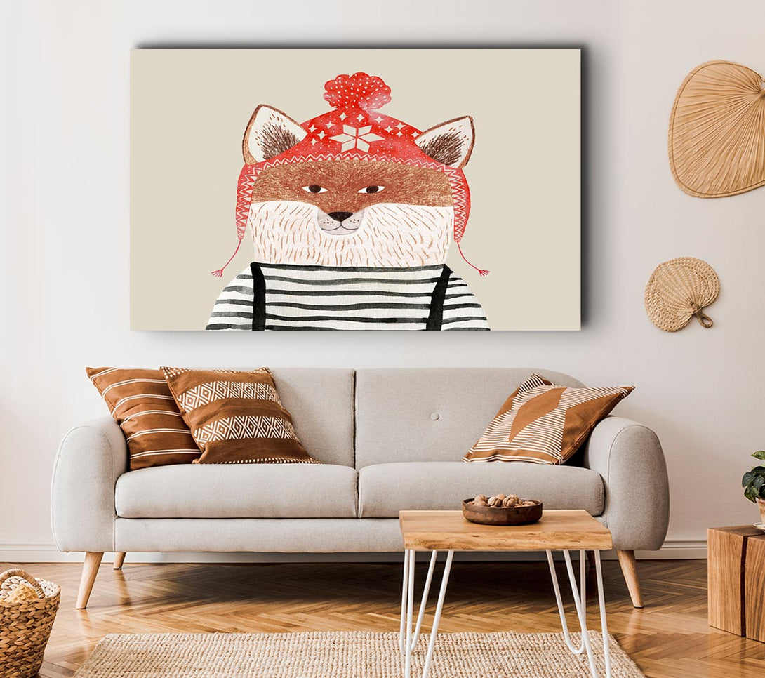  A Canvas Print of The Fox In A Hat Canvas Print