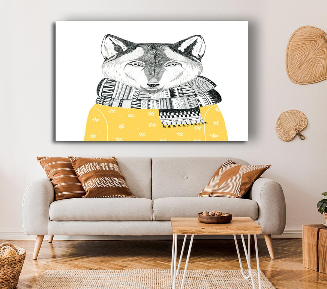  A Canvas Print of Ready For Winter Fox Canvas Art