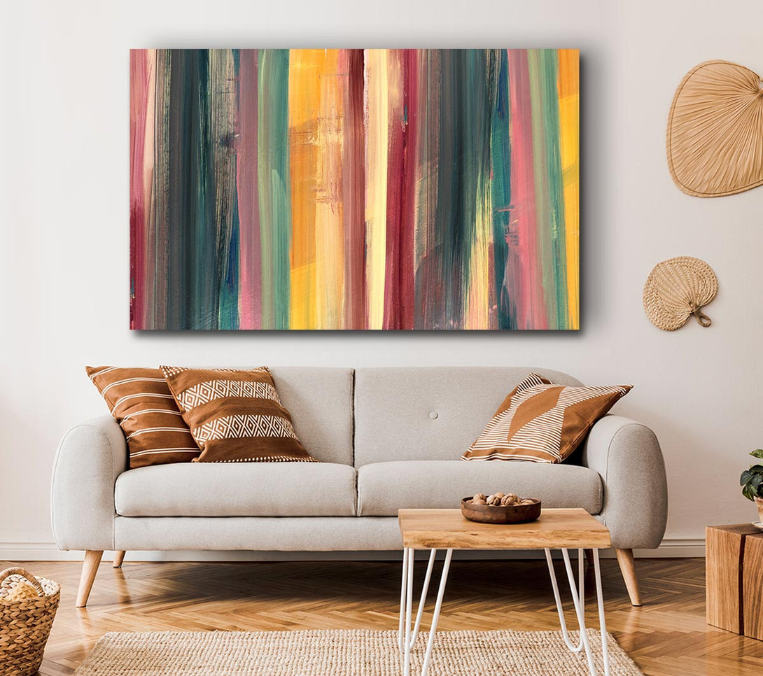  A Canvas Print of Vertical Colour Drop Lines Canvas Art