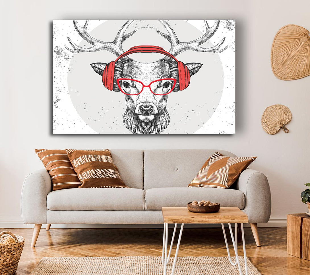  A Canvas Print of The Stag Headphones Canvas Print