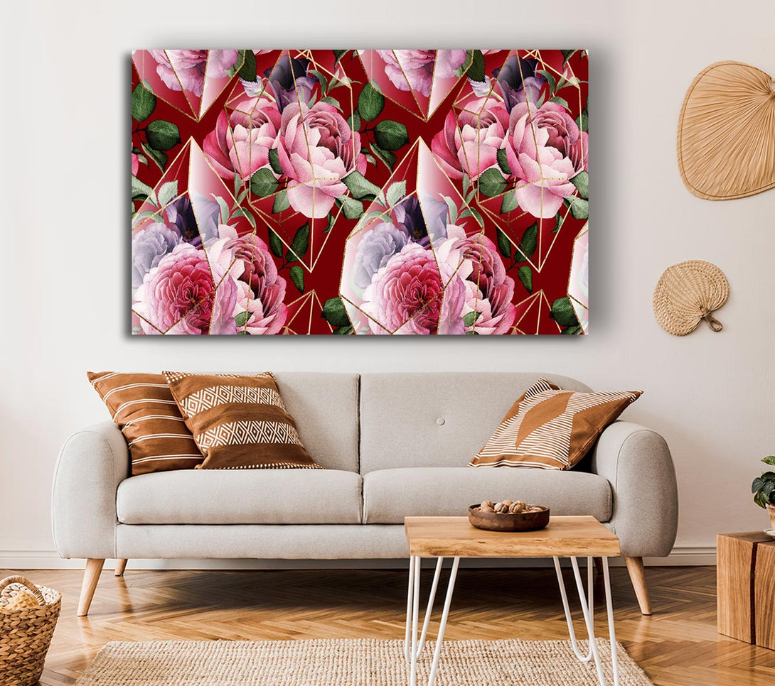  A Canvas Print of Triangulation Of Roses Canvas Wall Art