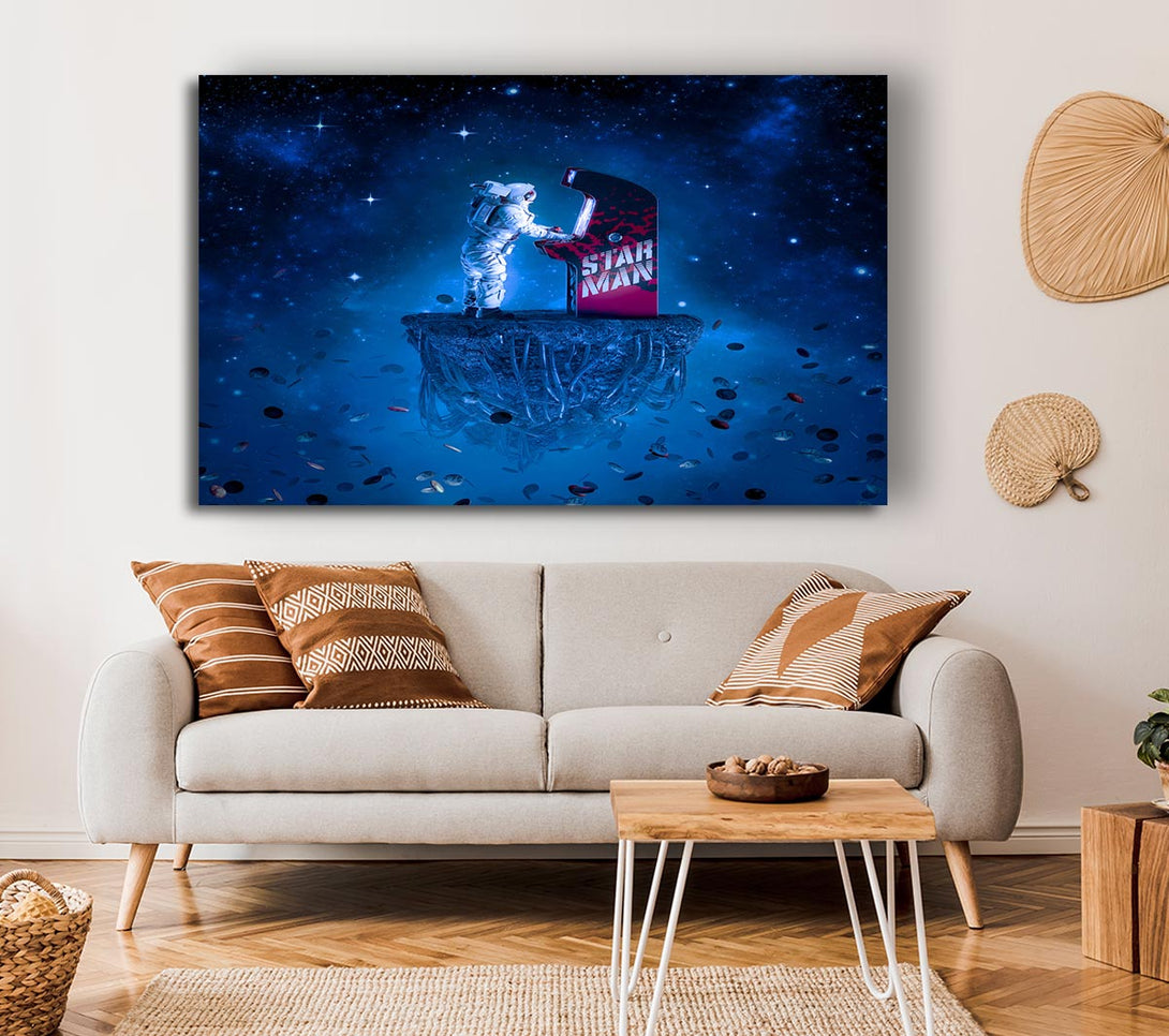  A Canvas Print of Rocketman Playing Games Canvas Print