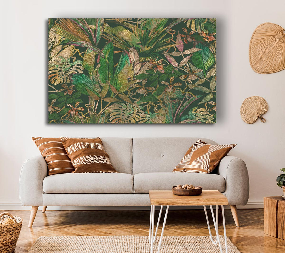  A Canvas Print of Jungle Flowers Canvas Art