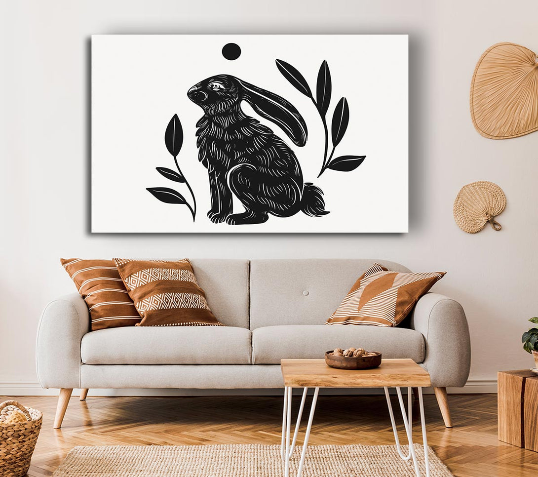  A Canvas Print of Tattoo Bunny Sun Canvas Art