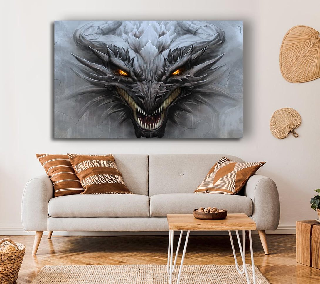  A Canvas Print of The Evil Dragon Face Canvas Wall Art