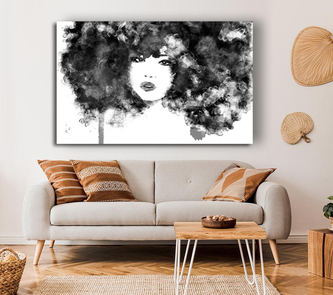 A Canvas Print of Black Big Hair Canvas Art