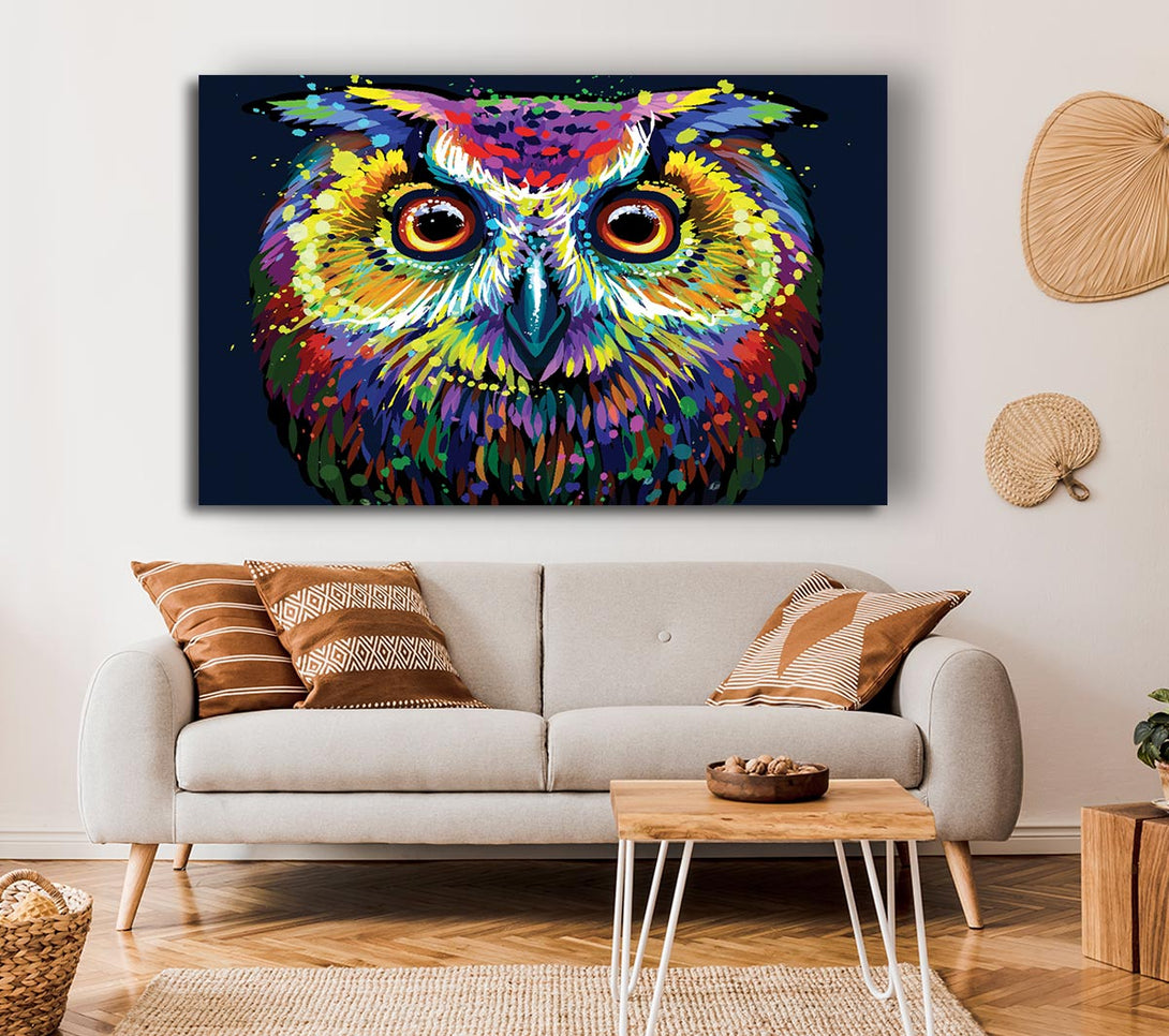  A Canvas Print of The Spooky Vivid Owl Canvas Wall Art