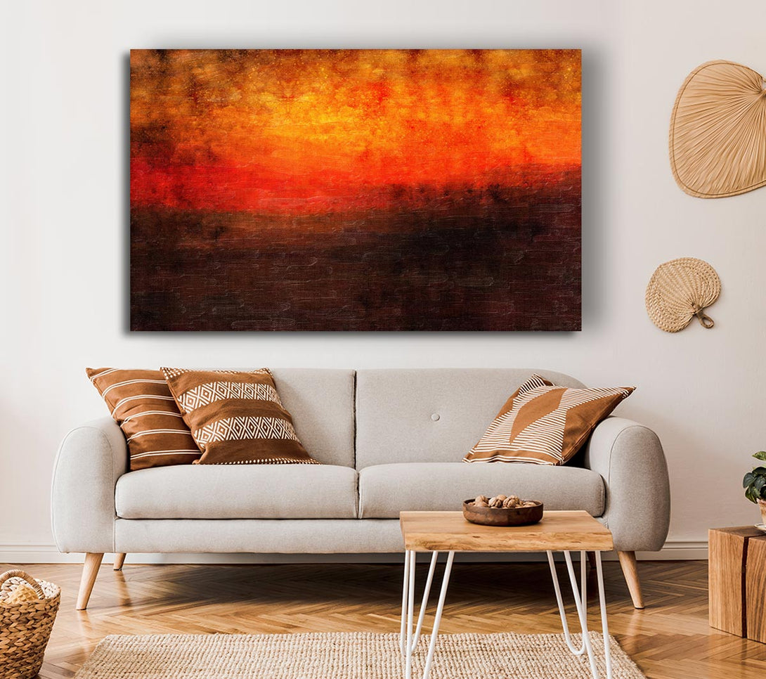  A Canvas Print of Orange Burns Black To Red Canvas Print