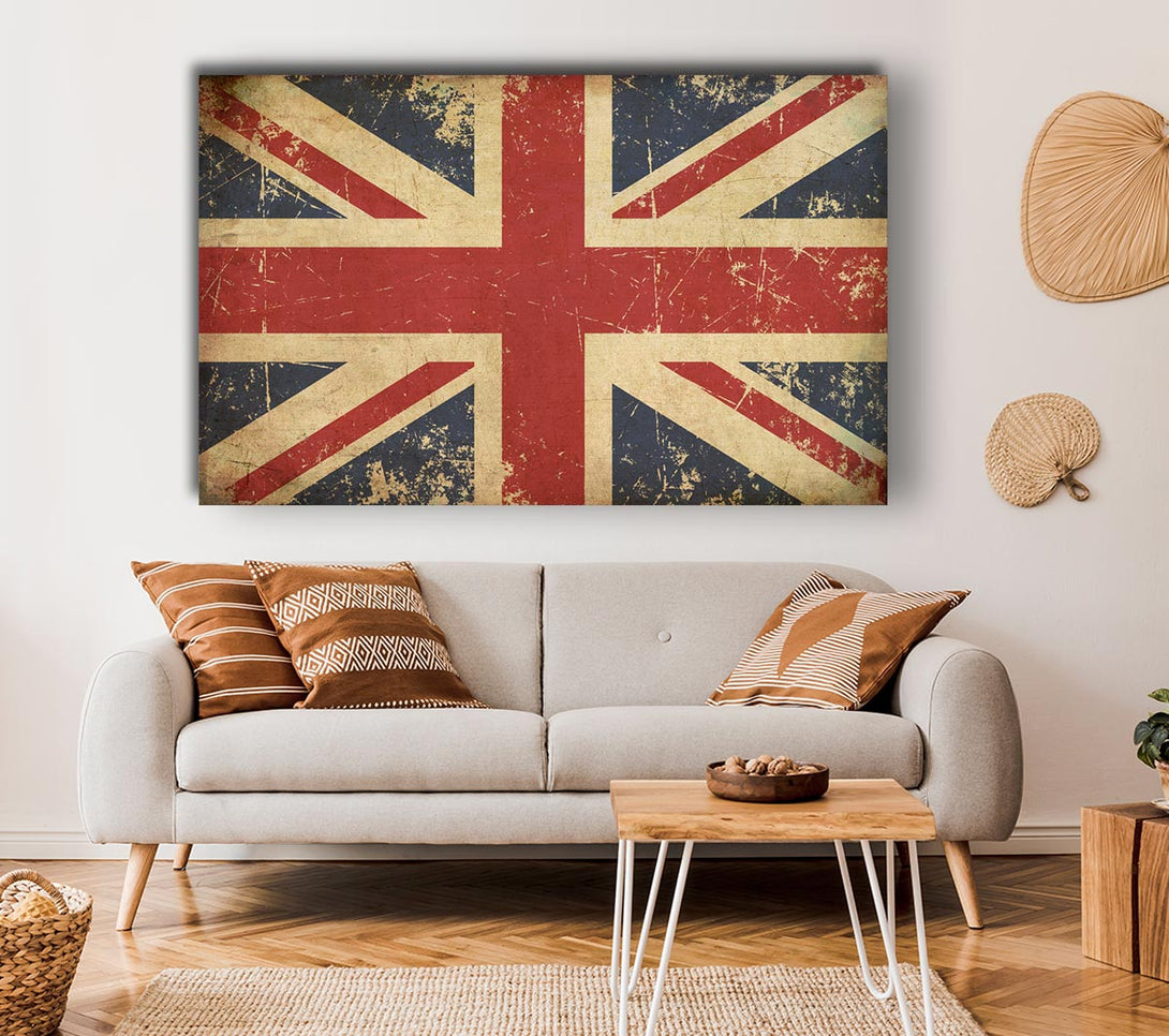  A Canvas Print of Grunge Union Jack Erosion Canvas Print