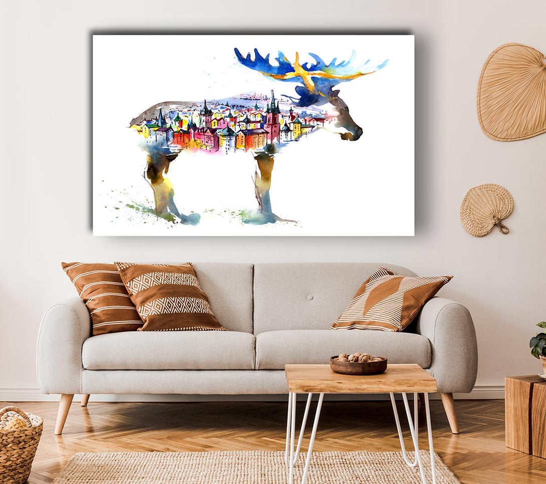  A Canvas Print of The Moose Town Canvas Art