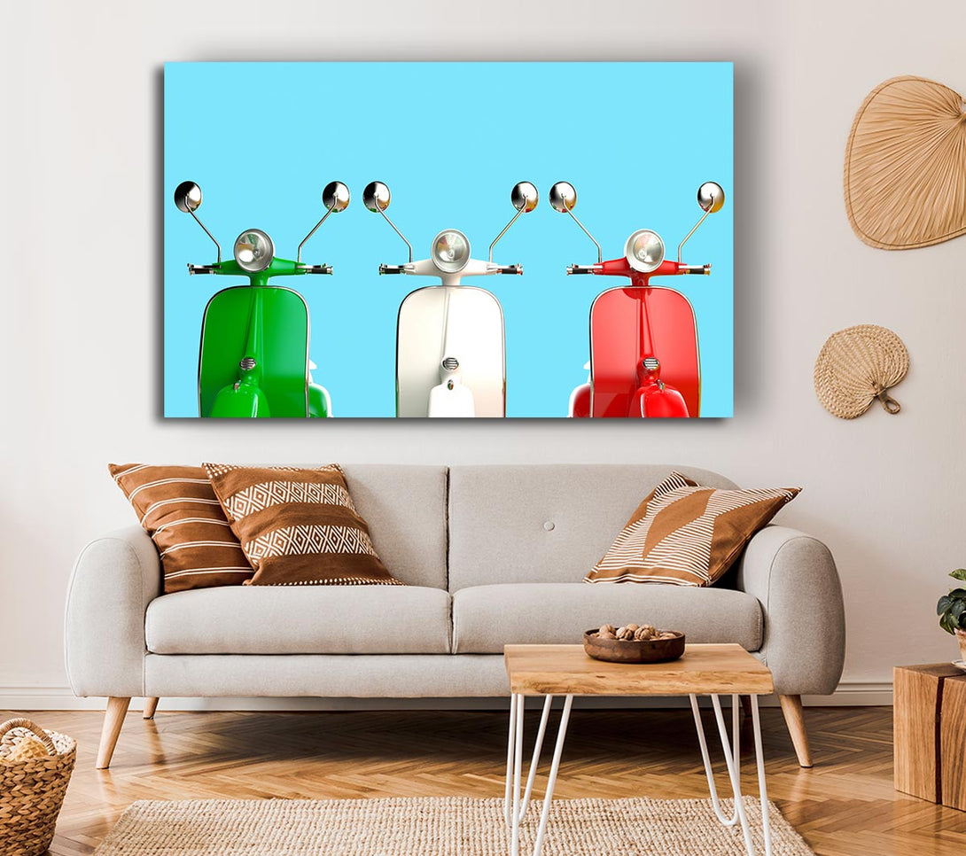  A Canvas Print of Three Vespas Italy Canvas Wall Art
