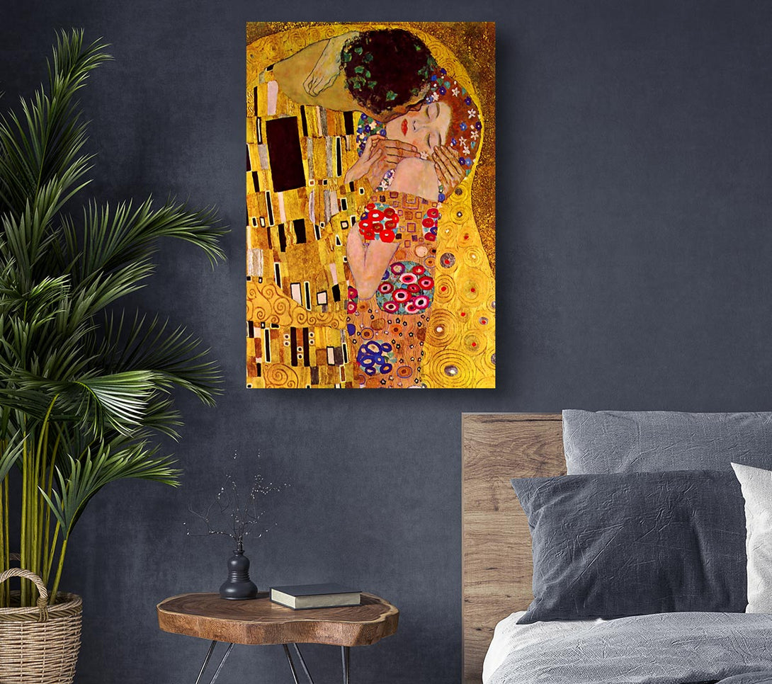  A Canvas Print of Klimt The Kiss Close Canvas Print