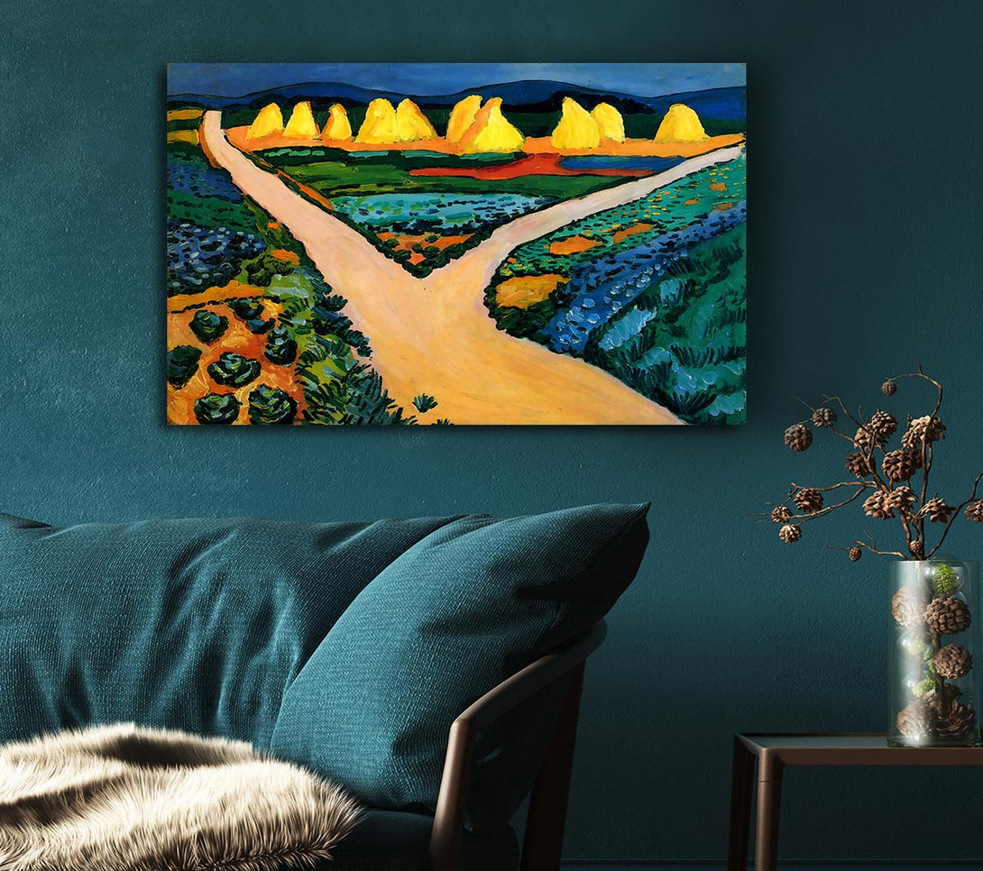  A Canvas Print of August Macke Vegetable Fields Canvas Art