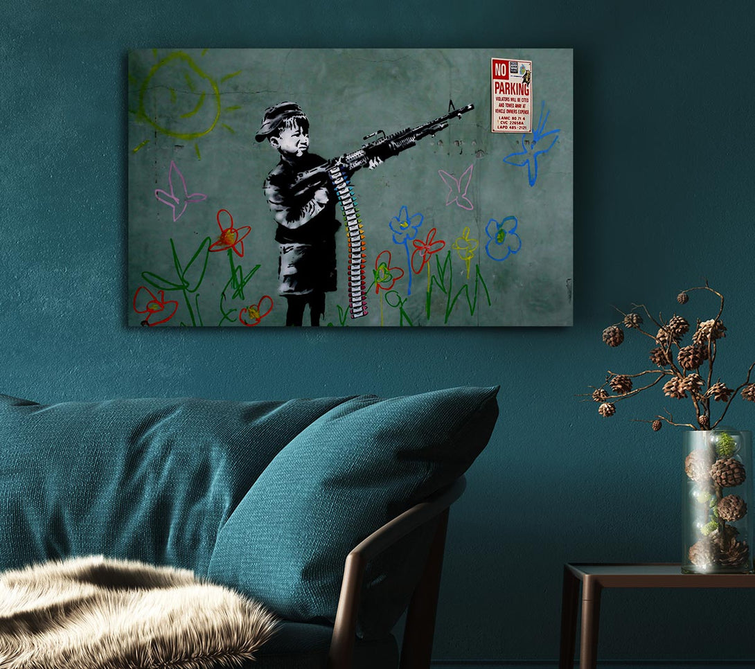  A Canvas Print of Banksy Traffic Warden Canvas Art