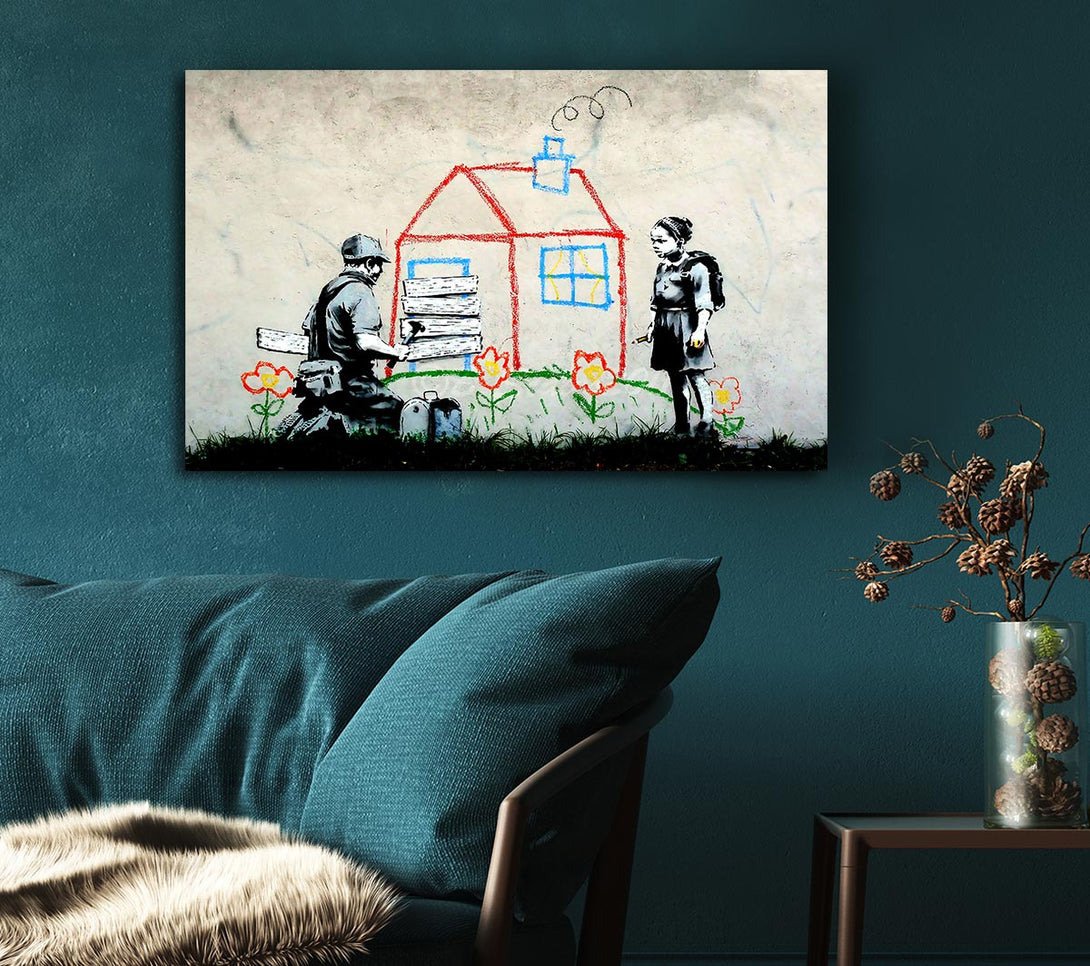  A Canvas Print of Banksy Volunteers Canvas Art