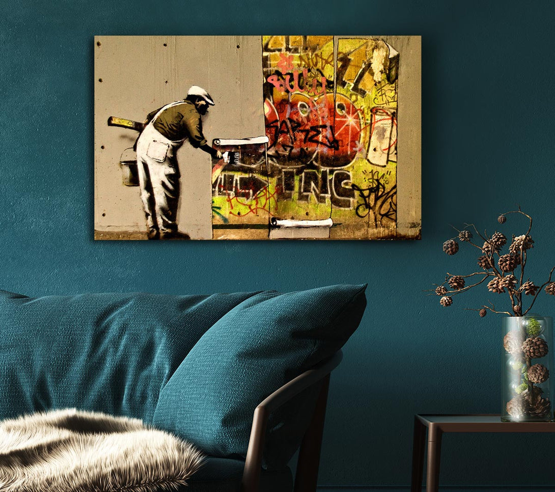  A Canvas Print of Banksy Wall Paper Canvas Art