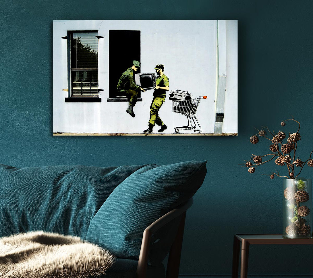  A Canvas Print of Banksy Army Heist Canvas Art