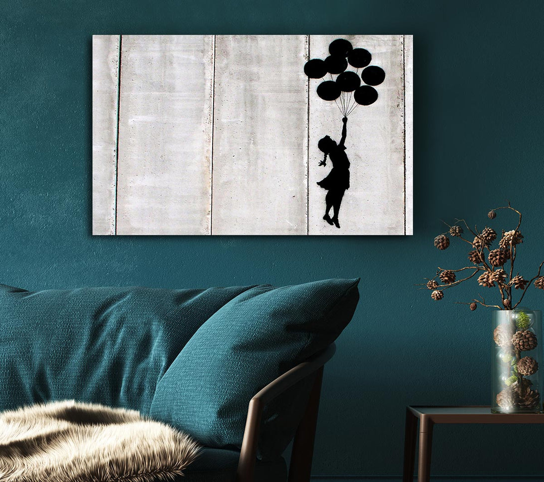  A Canvas Print of Banksy Balloon Girl Fly Canvas Wall Art