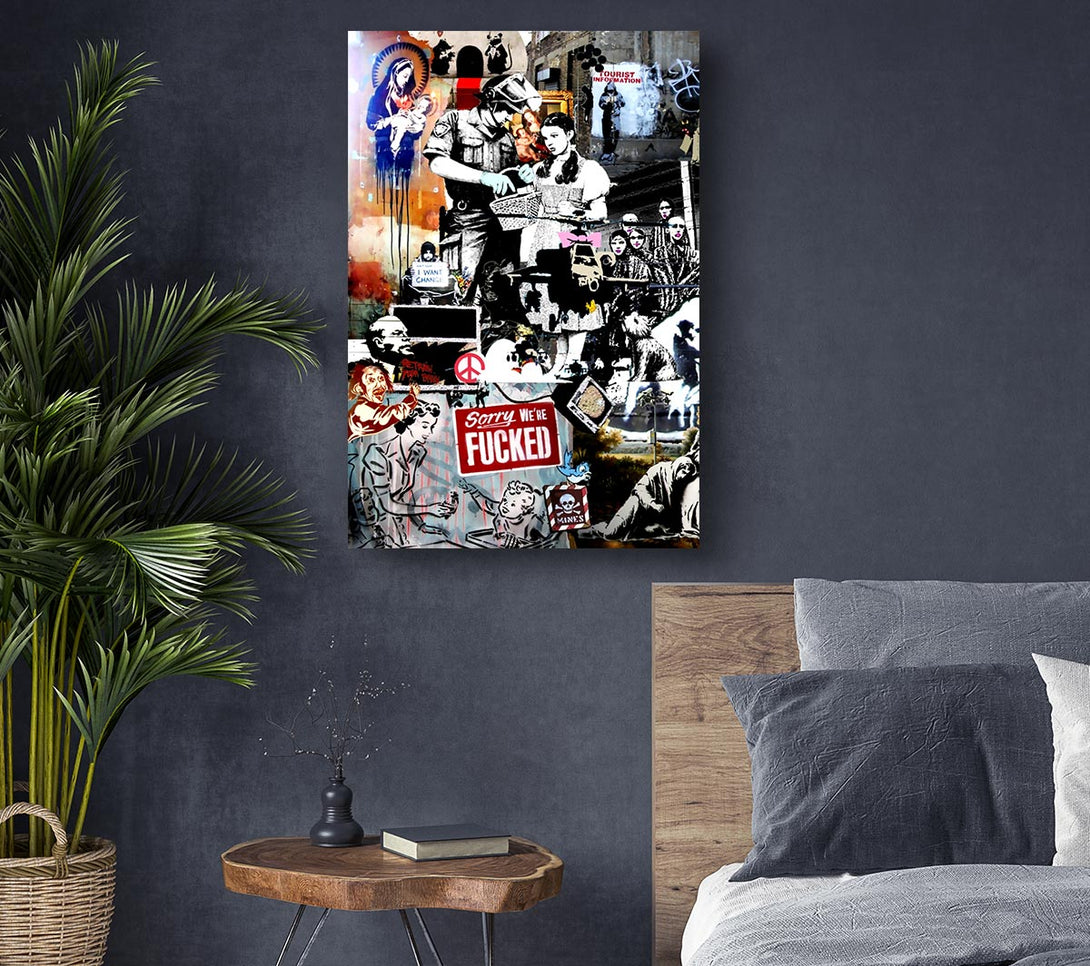  A Canvas Print of Banksy Collage 2 Canvas Art