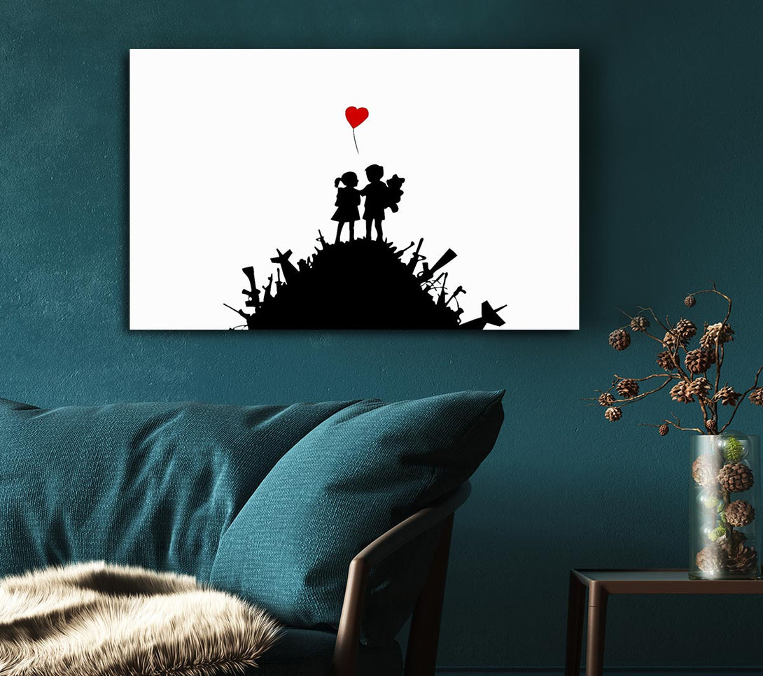  A Canvas Print of Banksy Childs Love War Canvas Print