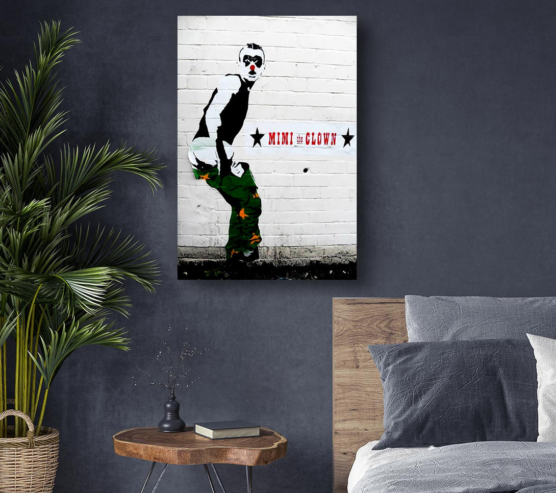  A Canvas Print of Banksy Clown Canvas Art
